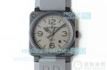 Replica Bell & Ross BR03 Grey Dial Grey Rubber Strap Ceramic Watch